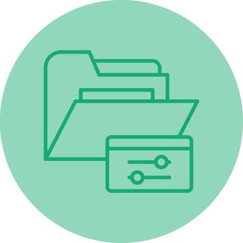 Folder Configuration Settings Line Dual Tone Circle vector