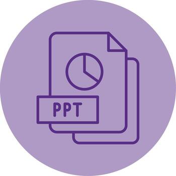 PowerPoint PPT File Line Dual Tone Circle vector