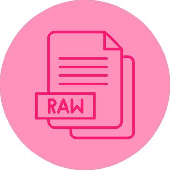 Raw Image File Line Dual Tone Circle vector