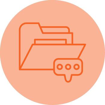 mensaje bandeja de entrada carpeta línea doble tono circulo vector