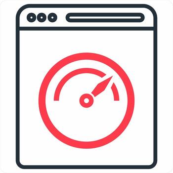 Website Speed icon concept in red color icon vector
