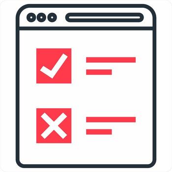 Web Survey icon concept in red color icon vector
