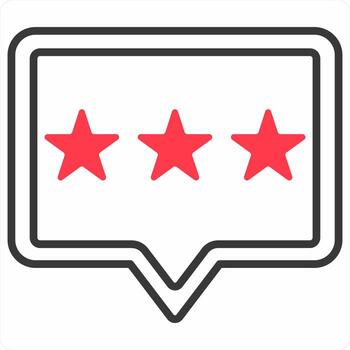 Feedback and rating icon concept in red color icon vector