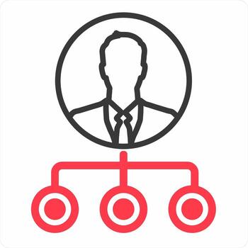 jerarquía icono concepto en rojo color icono vector