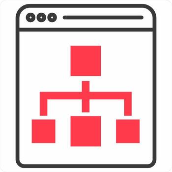 Hierarchy icon in red color icon vector