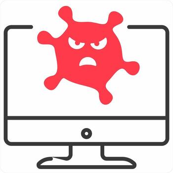 Infected System icon concept in red color icon vector