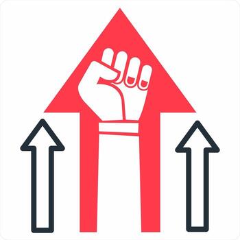 Motivation in red color icon vector