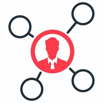 Network icon concept in red color icon vector