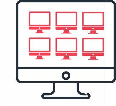 Networking concept in red color icon vector