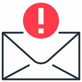 Notification concept in red color icon vector