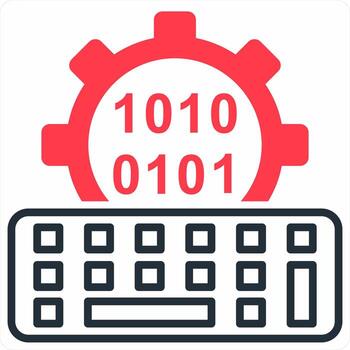 Programming and coding icon concept in red color icon vector