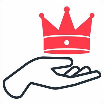 Quality and gem icon concept in red color icon vector