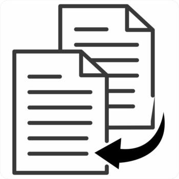 duplicar contenido icono concepto en negro color icono vector