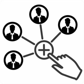 Add User icon concept in black color icon vector