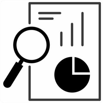 Analytics icon in black color icon vector