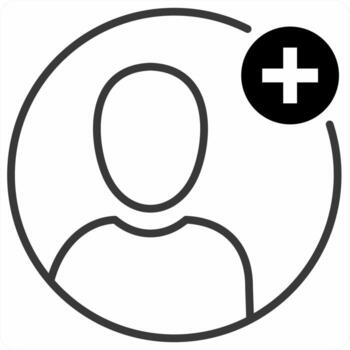 Add User icon in black color icon vector