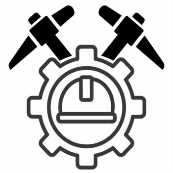 Bitcoin Mining icon concept in black color icon vector