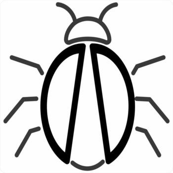Bug concept in black color icon vector