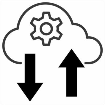 nube informática icono concepto en negro color icono vector