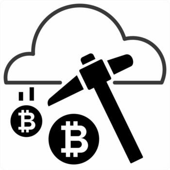 Cloud Mining icon concept in black color icon vector