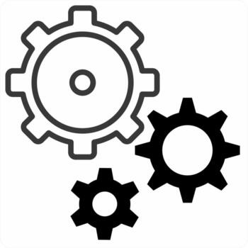 configuración concepto en negro color icono vector