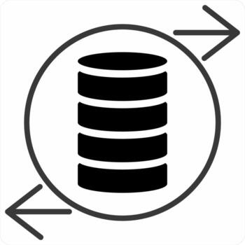 Data Interchange icon concept in black color icon vector