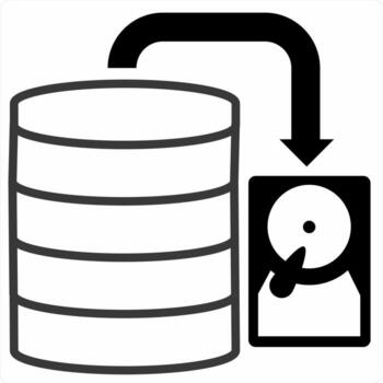 Database icon concept in black color icon vector