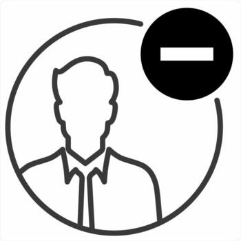 Delete User concept in black color icon vector