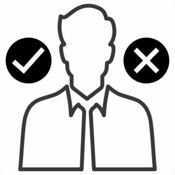 Decision Making and choice icon concept in black color icon vector