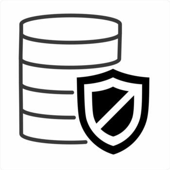 Database Protection icon in black color icon vector