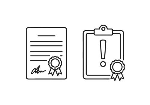 Formal document and clipboard displaying an exclamation mark symbolizing importance and urgency in a professional minimalist and clean design vector