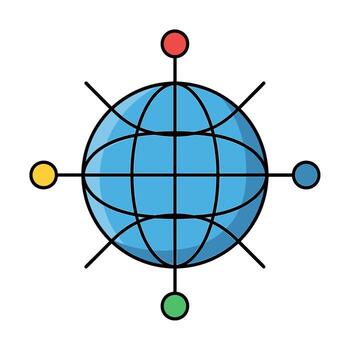 Global network connecting diverse locations symbolizing worldwide communication and connectivity in a modern interconnected world conveying innovation vector