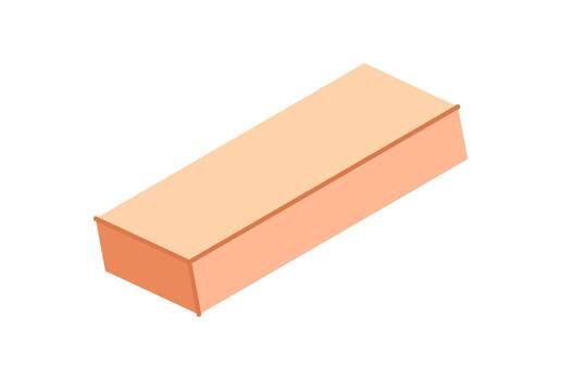 Wooden Jenga block in flat style. Single wooden block for skill and play activities. Boardgame piece designed for tabletop fun, family games, and entertainment concepts. vector