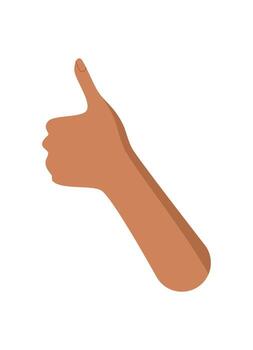 Flat colorful hand with thumb up gesture in a creative background. Iconic symbol of human approval, positivity, and communication. Concept suitable for templates, banners, or social visuals. vector