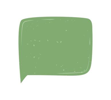 verde mano dibujado charla burbuja con orgánico rectángulo forma y grunge efecto. comentario caja de texto sirve para habla y hablar, agregando un comunicación icono para natural mensaje o conversación. vector