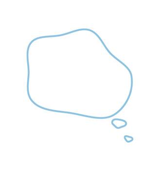 mano dibujado azul garabato habla burbuja icono con redondo contorno estilo. nube forma para charla o hablar mensaje y diálogo, resumido en sencillo azul tono, usado como mensaje o pensamiento caja. vector