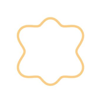 Groovy retro wavy frame shape with curved outline and clean contour. Abstract border art in soft orange, stylish y2k graphic line as unique background accent, perfect for modern creative themes. vector