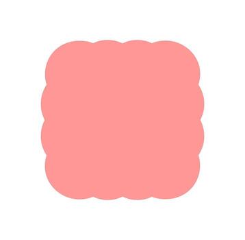 Groovy retro scallop rectangle with solid flat style border. Wavy frame element in a y2k background, creative shape for modern graphic art or trendy pop visual design usage. vector