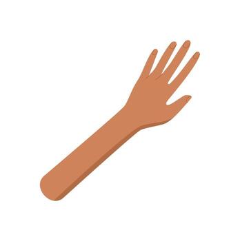 Open hand with simple flat cartoon graphic style. Human finger gesture as a symbol of people unity and equality. Ideal for banners, creative projects, and abstract concepts. vector