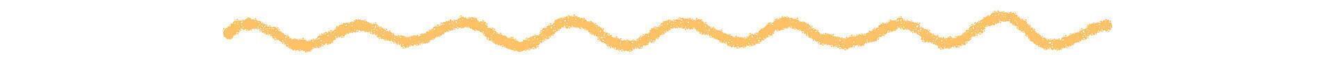 Hand drawn crayon underline in a wavy stroke style forms a playful yellow highlight. This sketch element gives soft wave and banner feel, simple line and creative accent for decorative use. vector