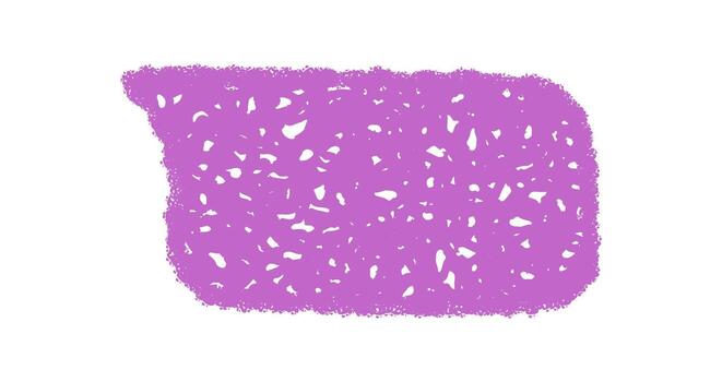 orgánico lápiz de color rectángulo formas un bosquejo mensaje globo en vívido púrpura. hablar icono en un habla gráfico estilo, único comunicación elemento con mano dibujado cualidades y creativo instinto. vector