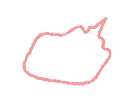 tiza garabato habla burbuja contorno y mano dibujado gráfico en suave rosado. Escribiendo formar crea un comentario o mensaje, con un circulo borde y caja de texto para sencillo texto comunicación. vector