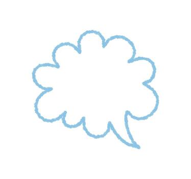 azul lápiz de color contorno habla globo en un nube forma. charla burbuja caja para mensaje y conversacion con limpiar describir, creativo gráfico detalle y vacío zona para texto en moderno Arte estilo. vector