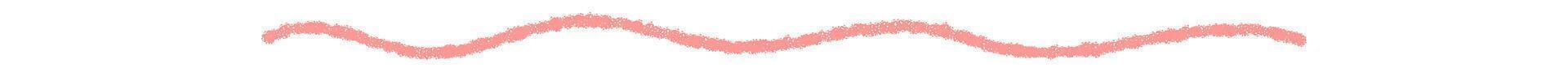 Pink wavy underline with hand drawn crayon line and wave stroke. Crayon sketch graphic element in soft pink as wavy underline accent. Decorative line for highlight or element in modern style. vector