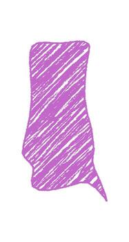 púrpura garabato habla globo con fluido lápiz de color bosquejo estilo. diagonal textura formas mensaje y charla caja de texto, creativo habla y mensaje diseño en púrpura lápiz de color. vector