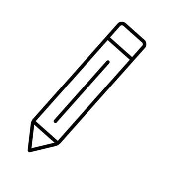 sencillo línea Arte icono de un lápiz con un borrador. símbolo para escribiendo, edición, y dibujo. vector