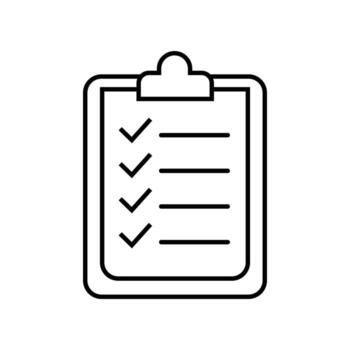 negro resumido portapapeles icono mostrando cheque marcas y blanco líneas en blanco antecedentes vector