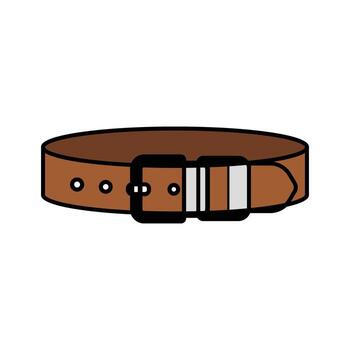uno marrón cuero cinturón con plata hebilla muestra claramente en contra un blanco antecedentes vector