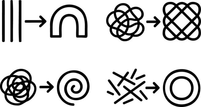 metamórfico solución íconos demostración problemas transformando dentro soluciones vector