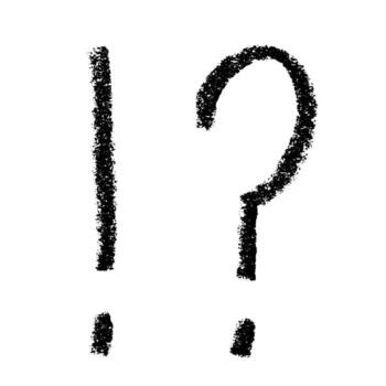 Hand drawn exclamation mark and question mark clipart Single element for design warning alert vector